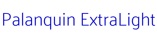 Palanquin ExtraLight шрифт